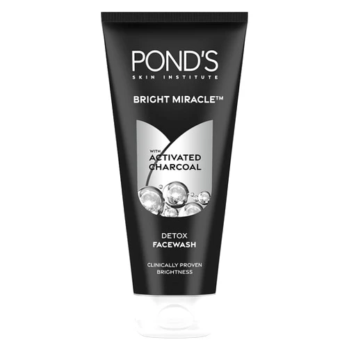 POND'S Pure Detox Face Wash 200 g, Daily Exfoliating & Brightening Cleanser, Deep Cleans Oily Skin - With Activated Charcoal for Fresh, Glowing Skin