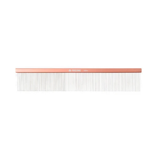 FURZONE 2-in-1 Metal Comb for Dogs, Greyhound Comb (Fine/Medium), 101 Stainless Steel Pins Dog Comb, Aluminum 22cm Handle, Lightweight, Fur Tangle Free, Professional Grooming Accessories