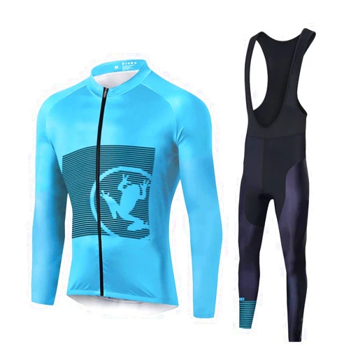 UGLY FROG Men's Pro Team Bike Bicycle Winter Thermal Cycling Long Sleeve Jersey and Bib Pants Tights Suit