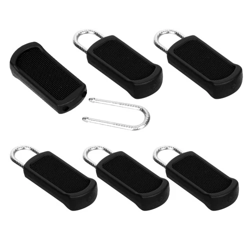NQEUEPN 6pcs Zipper Pull Replacement, Detachable Zipper Puller Plastic Zipper Pull Tab Mend Fixer Zipper Replacement Slider Luggage Zipper Repair for Clothing Jackets Suitcase Handbag Backpack (Black)
