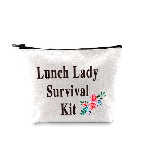 PXTIDY Lunch Lady Survival Kit Lunch Lady Gift Lunch Lady Makeup Bag Cafeteria Worker Gift Cosmetic Bags Pouch Lunch Lady Appreciation Gift (Lunch Lady)