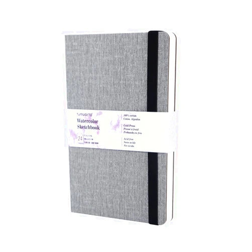 tumuarta Watercolor Sketchbook, 7.5x5, 140 LB, 300GSM, 100% Cotton Paper, Cold Press, 24 Sheets,48 Pages, Watercolor Journal for Use As Travel Sketch Book and Mixed Media Pad On The Go