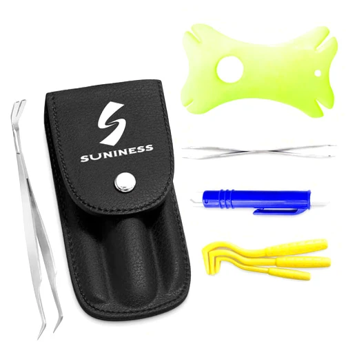 S SUNINESS 7 in 1 Premium Tick Removal Kit, Tick Tweezer Set with Case, Tick Remover, Holster and Tick Card and More