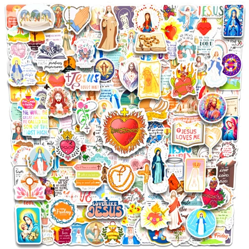 SigyoJeom 400PCS Catholic Stickers, Waterproof Bible Jesus Stickers for Kids Adults, Saint Vinyl Decals for Water Bottle Scrapbook Laptop, Catholic Gift, Virgin Mary Sacred Heart