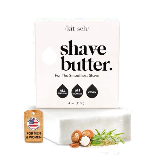 Kitsch Smooth Shave Butter for Women & Men – Hydrating Shave Bar for Sensitive Skin | Paraben-Free & Sulfate-Free Shaving Bar | Shaving Bar for Soft, Smooth Skin | Eco-Friendly Shave Bar - 4 oz