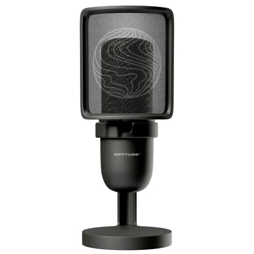 Neptune Sonus Gaming Microphone | Streaming Mic with Pop Filter for Vocal Clarity | Desktop Microphone for Streaming, Gaming, Recording, & Podcast | Microphone for PC with Type-C to USB Cable (Black)