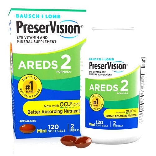 PreserVision AREDS 2 Eye Vitamin & Mineral Supplement, Contains Lutein, Vitamin C, Zeaxanthin, Zinc & Vitamin E, 120 Softgels (Packaging May Vary)