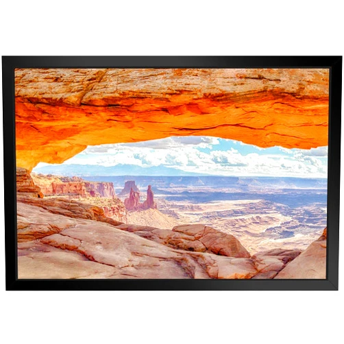 Poster Foundry Mesa Arch at Sunrise Canyonlands National Park Utah Mountains Photo Photograph Sunset Landscape Pictures Scenic Scenery Nature Photography Scenes Black Wood Framed Wall Art 20x14