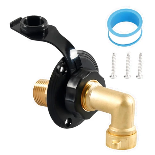 BFXM RV City Water Inlet with Check Valve – RV Water Inlet Connection, RV Water Fill Inlet with 3/4