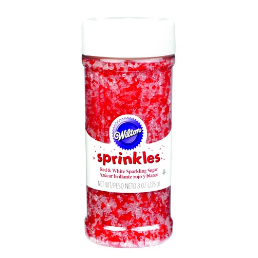 Wilton Sparkling Sugar Decorating Sprinkles, 8 oz., Red and White