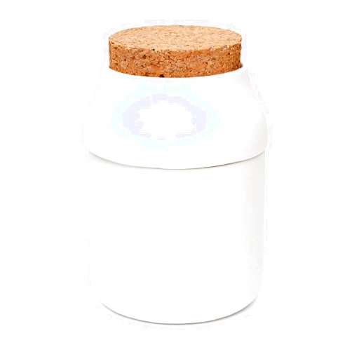 Kikkerland Dual Chamber Ceramic Manual Herb Spice Grinder Storage Saver Keeper Holder Container Jar, Large, White, for Kitchen, Cooking Tool