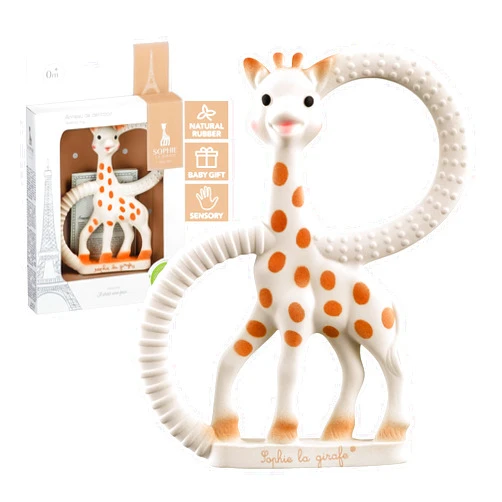 Sophie la girafe | Teething Ring | Made from Natural Rubber | Designed for Teething Babies | Awaken All 5 Senses | Easy to Clean