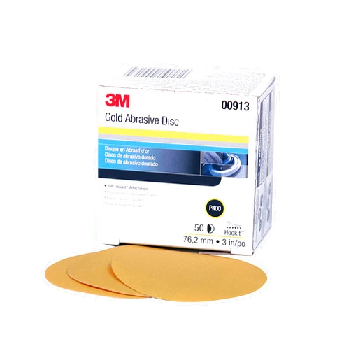 3M Hookit Gold Disc 216U, 00913, 3 in, P400 Grade, 50 Discs, Automotive Abrasive Discs