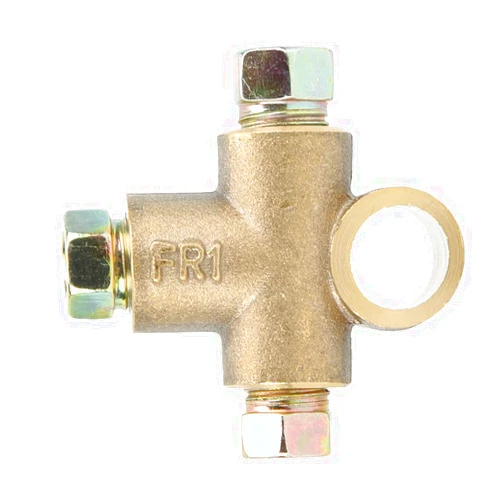 Watris Veiyi 3 Way T-Shape Brake Tee, T-Shape Brake Line Tee Union, Brake Tee Fittings with 3 Male Nuts Short Union M10 Fit for 3/16in Pipe 10mm