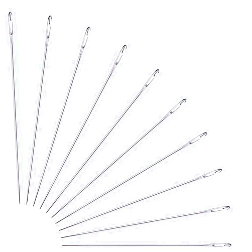 UAGFS Set of 100 Long Needles with Large Eye, 65-mm Long, Good for Sewing, Leather Works etc. (Set of 100 pcs)
