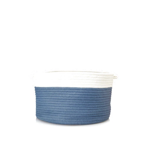 Colonial Mills Indoor/Outdoor Two-Toned Storage Basket, Lake Blue