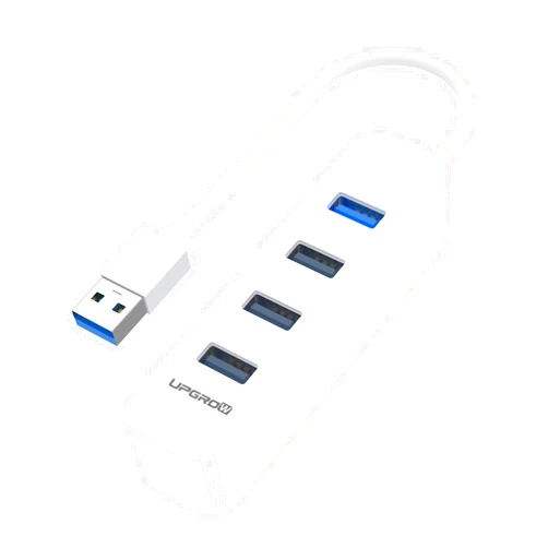Upgrow USB 3.0 Hub 4-Port USB Hub with 5 Gbps USB Splitter for Laptop MacBook, Mac Pro, Mac Mini, iMac, Surface Pro, XPS, PC, Flash Drive, Mobile HDD-White