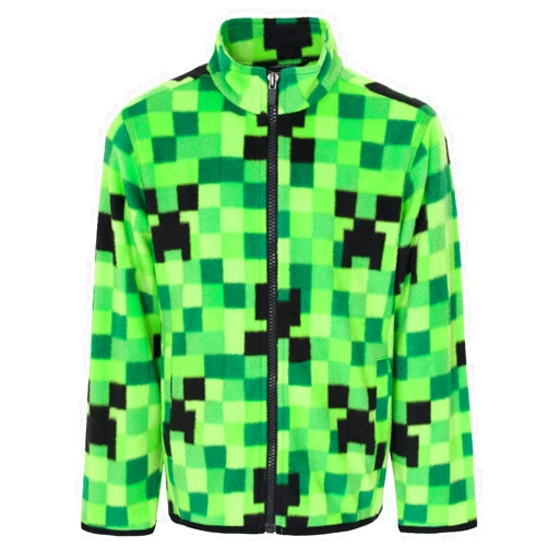 Minecraft Creeper Fleece Zip Up Jacket Little Kid to Big KId