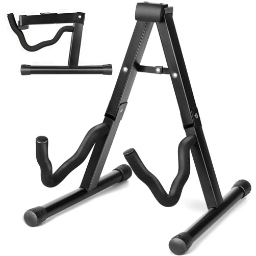 CAHAYA Guitar Stand Folding A frame Floor Universal Metal for Acoustic Classical Electric Bass Guitars Banjo Ukulele Portable CY0251