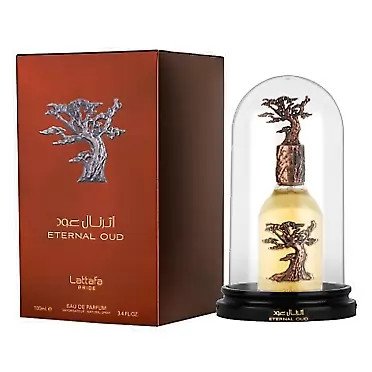 Lattafa Perfumes Eternal Oud for Women Eau de Parfum Spray, 3.4 Ounce Amber Wood