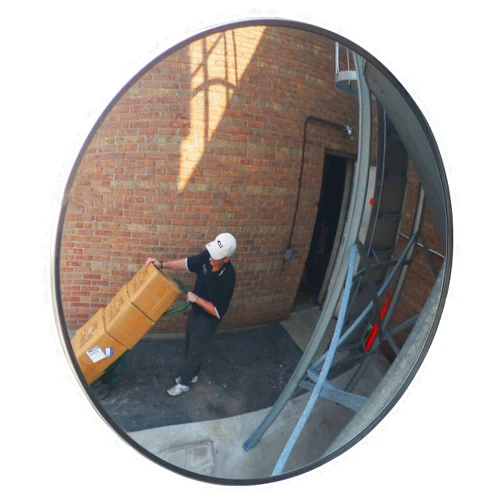 Se-Kure Domes & Mirrors DCVO-18T-PB Outdoor Acrylic Convex Mirror/2 Telescopic Mounting Brackets, 18