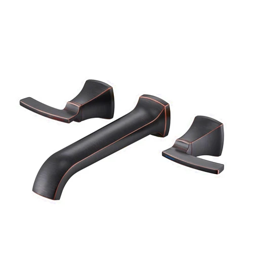 Qinkell Wall Mount Bathtub Faucet Roman Tub Filler High Flow Long Spout Reach Oil-Rubbed Bronze Tub Faucets with 2 Handles