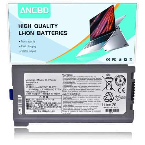 ANCBD New CF-VZSU46 CF-VZSU46U Laptop Battery for Panasonic Toughbook CF-30 CF-31 CF-53 CF-VZSU46S CF-VZSU46R CF-VZSU46AU CF-VZSU71U CF-VZSU72U CF-VZSU1430U 10.65V/8.55Ah 9cell