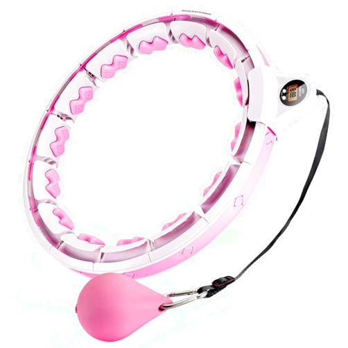 SURSPORT Smart Weighted Fitness Hoop, 3-in-1 Quick Weight Loss Fitness Massage Adjustable Weighted Hoops for Kids and Adults with Easy Detachable Knots, Gravity Ball