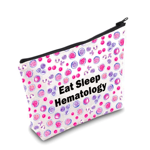 JXGZSO Funny Hematology Gift Eat Sleep Hematology Cosmetic Bag Hematologist Gift Biology Teacher Gift