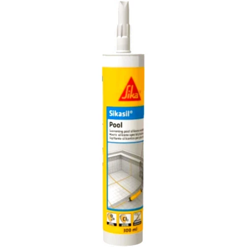 Sikasil Pool with High Chlorine Reristance Silicone Sealent for Swimming Pools and Wet Areas - Grey - 300 ml
