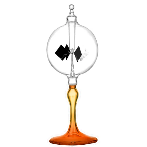 DORAMI Medium Orange Solar Power Radiometer Crookes Spinning Vanes Glass Windmill Gift Home Desk Decoration M
