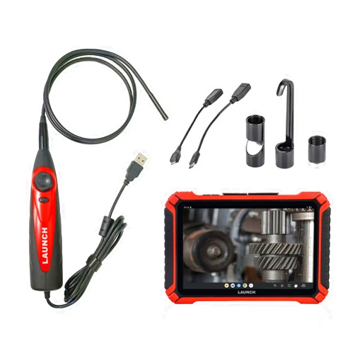 LAUNCH VSP-600 Videoscope, 7mm Snake Camera with 6 LED Lights USB Borescope, IP67 Waterproof HD Borescope Inspection Camera, Industrial HD Endoscope for X-431 Series, Android Cellphone