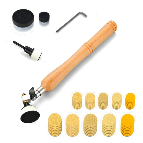 MAXMAN Bowl Sander Kit, Sanding Block, Wood Lathe Tools with 50Pcs Hook & Loop Sanding Discs+ 1