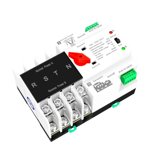 ZIPCOM Double Power Automatic Transfer Switch W2R-2P/3P/4P 16A 32A 63A 80A 100A 125A 220V ATS Automatic Transfer Switch Electrical Selector Switches Dual Power Switch (Size : 4P, Color : 125A)