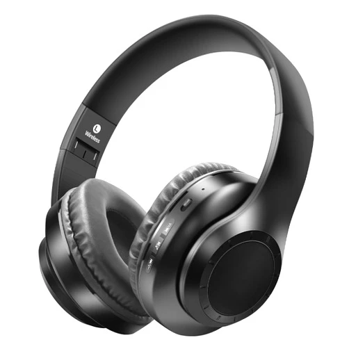 JUNAN Bluetooth Over Ear Headphones, Heavy Bass HiFi Stereo Audio, Low Latency Wireless and 3.5mm Audio Headphones, SD/TF, FM,Hands-Free Calls, Support Voice Assistant