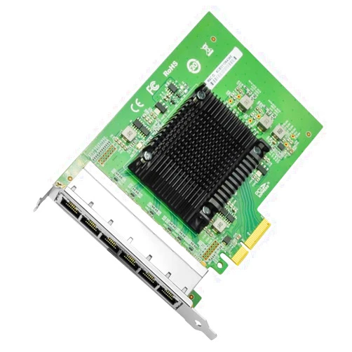 HUNTION Gigibit Network Card,Six-Ports RJ45 Copper Ethernet Adapter, with Intel I350 Chip, PCI-Express X4 NIC Adapter Support Windows Server/Linux/VMware