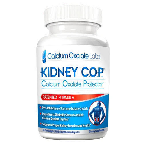 KIDNEY C.O.P. Kidney COP Calcium Oxalate Protector 120 Capsules, Patented Kidney Support for Calcium Oxalate Crystals, Stop Recurrence