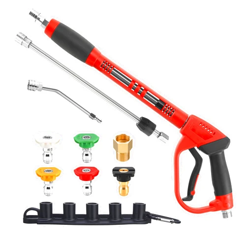 Tool Daily Pressure Washer Gun with Replacement Wand Extension, 30 Degree Curved Rod, 5 Nozzle Tips, 4000 PSI
