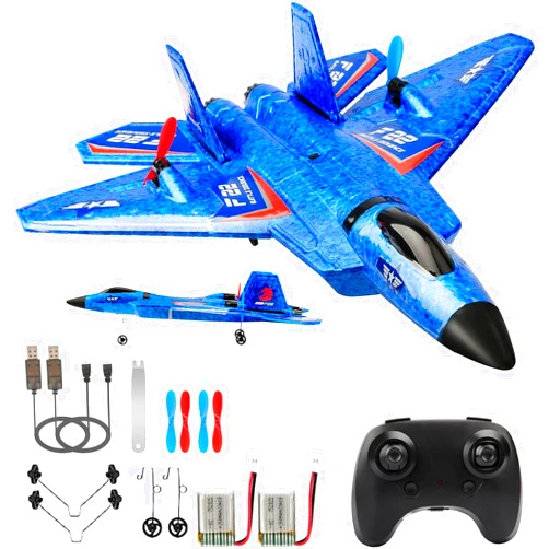 RoofWorld RC Plane, F22 RC Airplane Fighter Ready to Fly, 2.4Ghz 2 Channel Remote Control Plane, RC Airplanes Toy for Boys Girls Kids Beginners