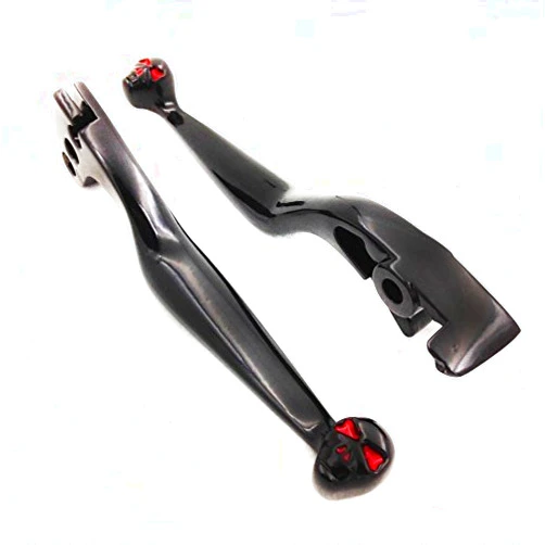 SMT-MOTO SMT-Black Brake Clutch Skull Hand Lever Compatible With Honda Shadow 600 750 1100 Magna 750 [B00RUE4O4W]