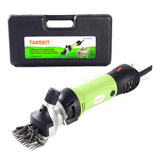 TAKEKIT Sheep Shears Professional Electric Sheep Clippers for Sheep Alpacas Llamas and Large Thick Coat Animals Grooming, 6 Speeds Control Big and Heavy Sheep Trimmer, 380W