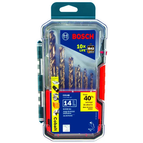 BOSCH CO14B 14 Pc. Cobalt M42 Drill Bit Set 14 pc. Drill Bit Set