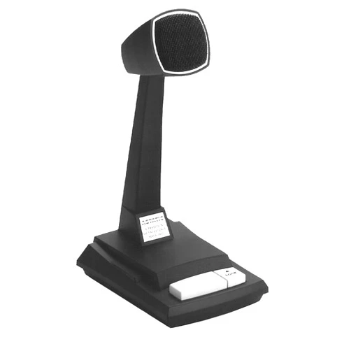 CAD Audio Astatic by CAD Audio 878HL-2 Omnidirectional Dynamic Desktop Microphone with Locking Push-to-Talk Switch – Low-Profile, 6′ Cable, Broad Speech-Optimized Response