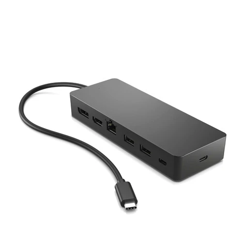 HP USB-C Docking Station, 7-in-1 Multiport hub, Dual 4K@30Hz or singl4K@60Hz for Monitor (1 HDMI, 1 Displayport), 2 USB-A, 1-USB-C, 1 RJ45 for Win10/11, MacOS, ChromeOS. PC, Laptop, Notebook