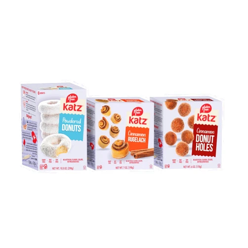 Katz Gluten Free Variety Pack, Cinnamon Rugelach, Powdered Donuts, And Cinnamon Donut Holes, Dairy Free, Nut Free, Soy Free, Kosher (1 Pack of each)