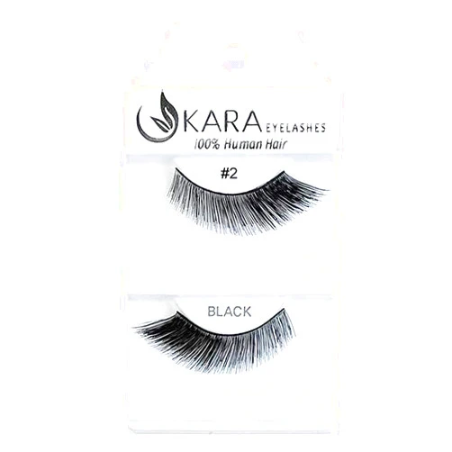 Kara Beauty Human Hair Eyelashes - 2 (Pack of 12)