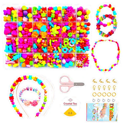 Vytung Beads Set for Jewelry Making Kids Adults Children Craft DIY Necklace Bracelets Letter Alphabet Colorful Acrylic Crafting Beads Kit Box with Accessories(Color#5)