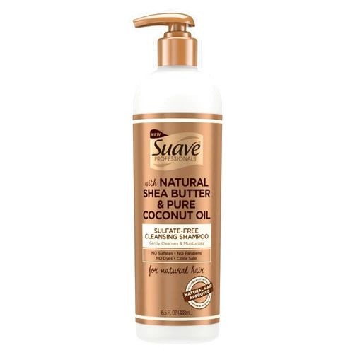 Suave Professionals Natural Shea Butter & Pure Coconut Oil Sulfate-Free Cleansing Shampoo,16.5 Fluid Ounces