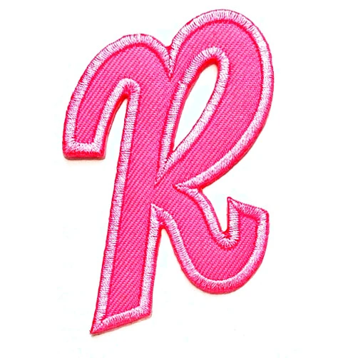 Rareeasy Alphabet Letters A to Z patch R Letter Pink Patch Novelty A-Z Alphabet Embroidered Applique Decoration DIY Craft Sew On Patch for Clothes Backpacks T-Shirt Jeans Skirt Hat Bag Patch Sticker ABC Embroidery