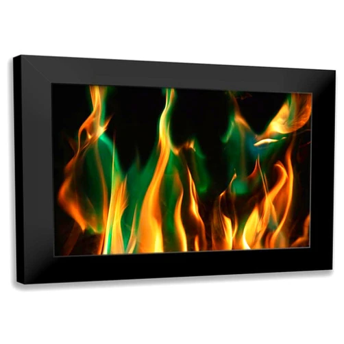 ArtDirect - Herbig, David 18x13 Black Modern Framed Art Print Titled: Colorful flames